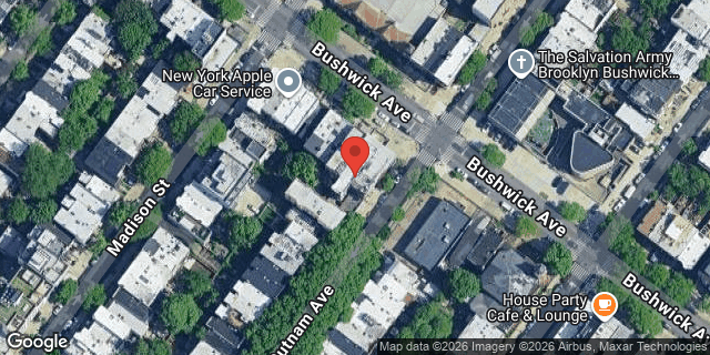 Aerial map of 1144 BUSHWICK AVENUE, Brooklyn