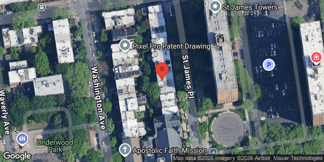 Aerial map of 22 ST JAMES PLACE, Brooklyn