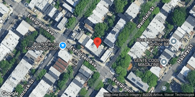 Aerial map of 579 EVERGREEN AVENUE, Brooklyn