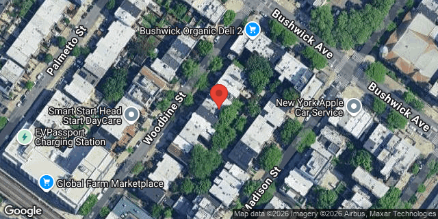 Aerial map of 32A WOODBINE STREET, Brooklyn