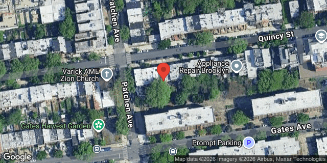 Aerial map of 814 QUINCY STREET, Brooklyn