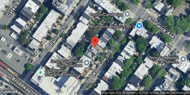 Aerial map of 29 WOODBINE STREET, Brooklyn
