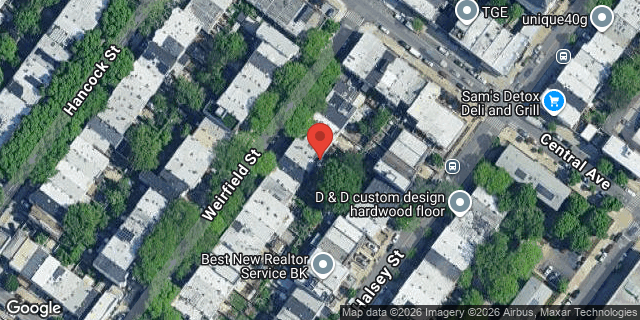 Aerial map of 156 WEIRFIELD STREET, Brooklyn