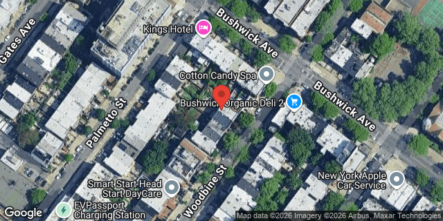 Aerial map of 39 WOODBINE STREET, Brooklyn