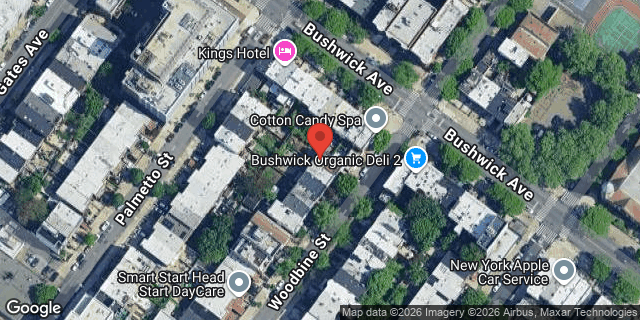 Aerial map of 41 WOODBINE STREET, Brooklyn
