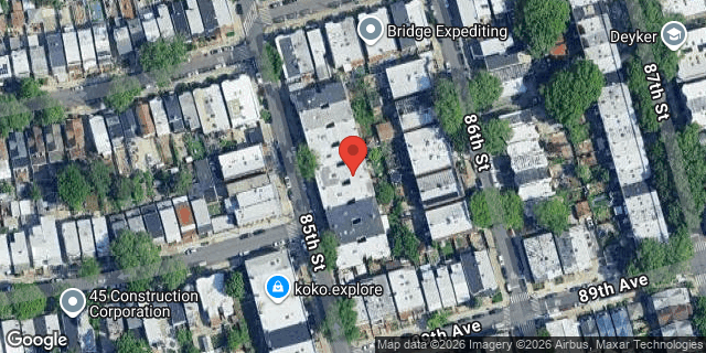 Aerial map of 88-21 85 STREET, Queens