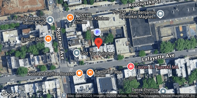 Aerial map of 587 LAFAYETTE AVENUE, Brooklyn