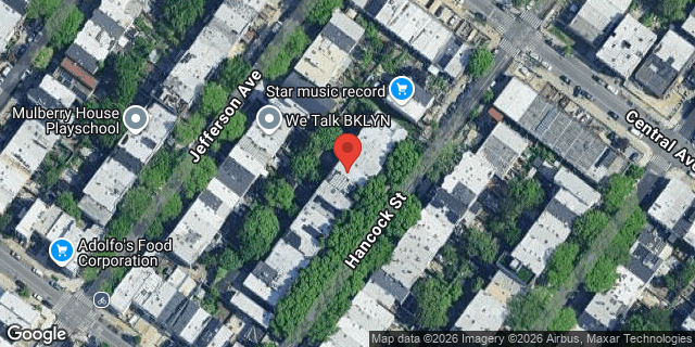 Aerial map of 1133 HANCOCK STREET, Brooklyn