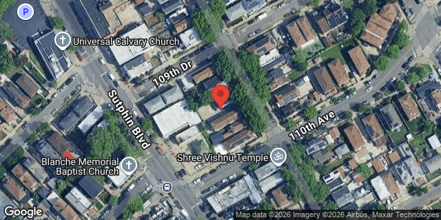 Aerial map of 109-58 153 STREET, Queens