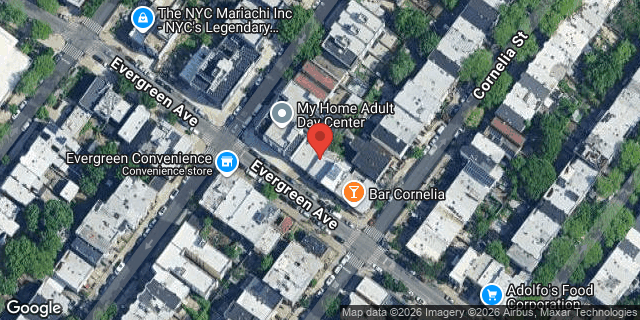 Aerial map of 513 EVERGREEN AVENUE, Brooklyn