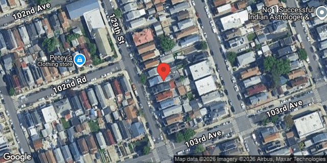 Aerial map of 102-31 129 STREET, Queens