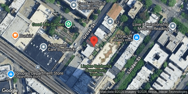 Aerial map of 26 GROVE STREET, Brooklyn