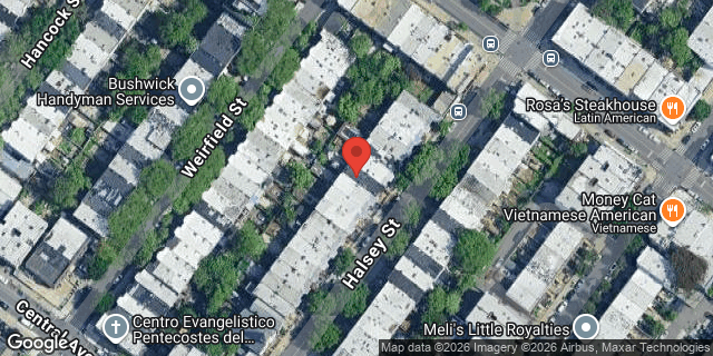 Aerial map of 1181 HALSEY STREET, Brooklyn