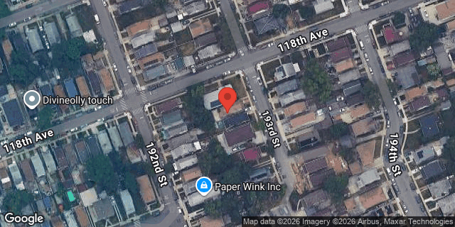 Aerial map of 118-06 193 STREET, Queens