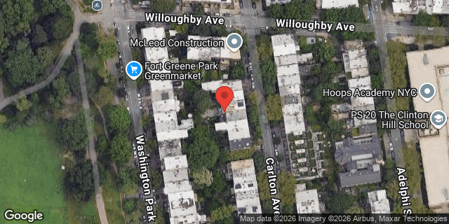 Aerial map of 218 CARLTON AVENUE, Brooklyn