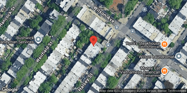 Aerial map of 1191 HALSEY STREET, Brooklyn