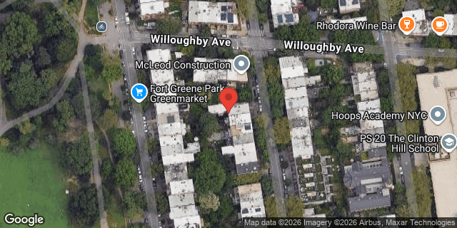 Aerial map of 212 CARLTON AVENUE, Brooklyn