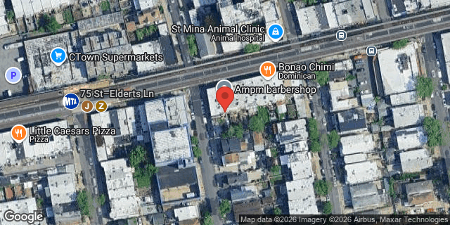 Aerial map of 76-04 JAMAICA AVENUE, Queens
