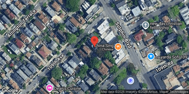 Aerial map of 147-52 109 AVENUE, Queens