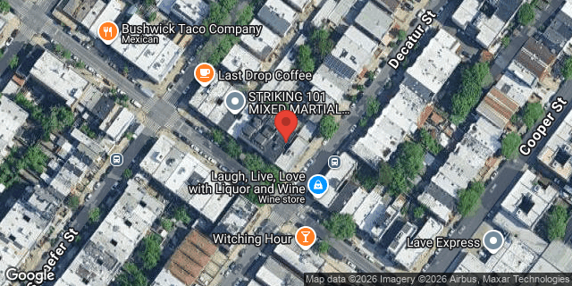 Aerial map of 873 KNICKERBOCKER AVENUE, Brooklyn