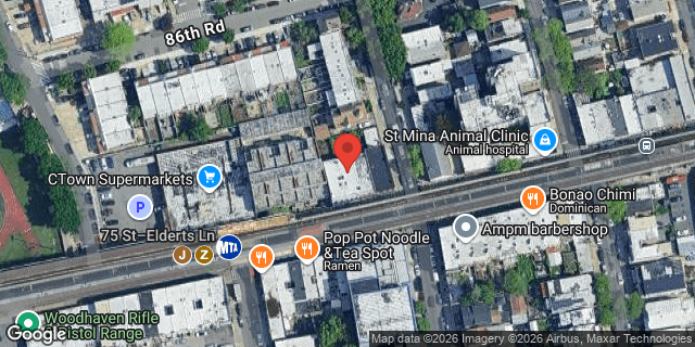 Aerial map of 75-15 JAMAICA AVENUE, Queens