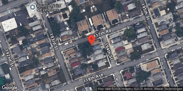 Aerial map of 117-28 194 STREET, Queens