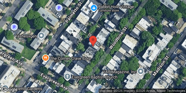 Aerial map of 119 WOODBINE STREET, Brooklyn