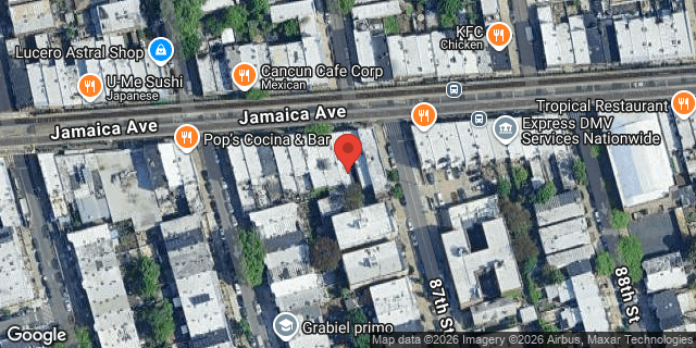 Aerial map of 86-18 JAMAICA AVENUE, Queens