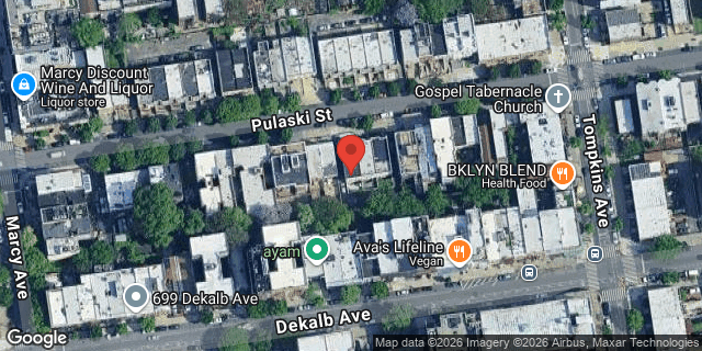 Aerial map of 112 PULASKI STREET, Brooklyn