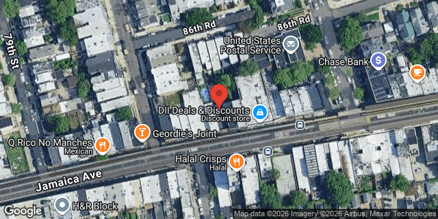 Aerial map of 80-13 JAMAICA AVENUE, Queens