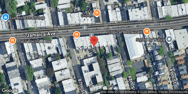 Aerial map of 87-16 JAMAICA AVENUE, Queens