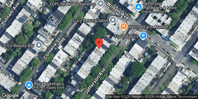 Aerial map of 1279 JEFFERSON AVENUE, Brooklyn