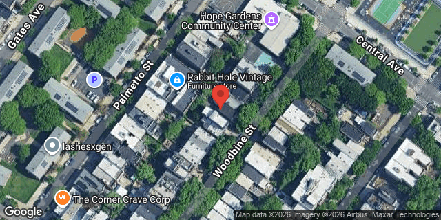 Aerial map of 135 WOODBINE STREET, Brooklyn