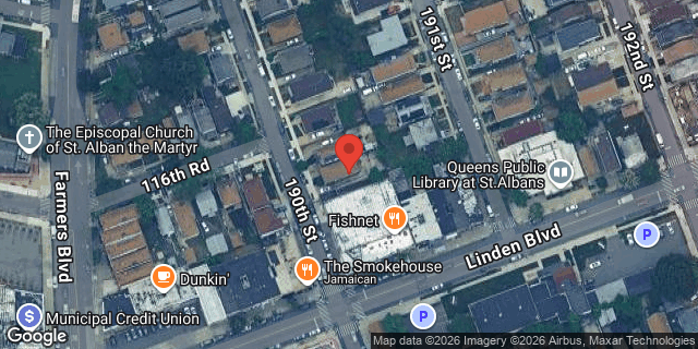 Aerial map of 116-41 190 STREET, Queens