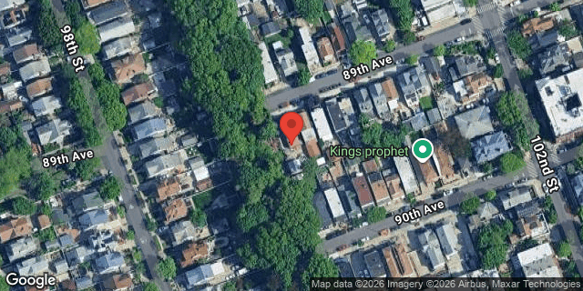 Aerial map of 100-04 89 AVENUE, Queens