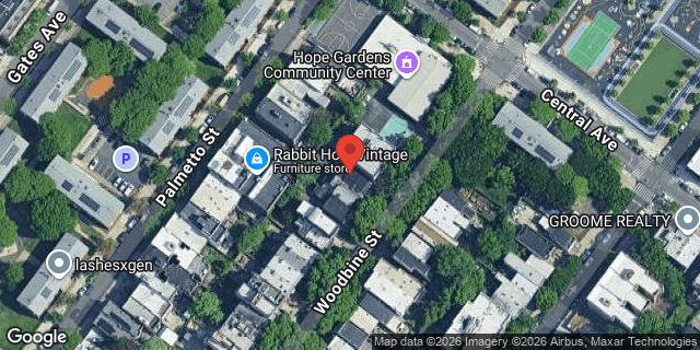 Aerial map of 139 WOODBINE STREET, Brooklyn