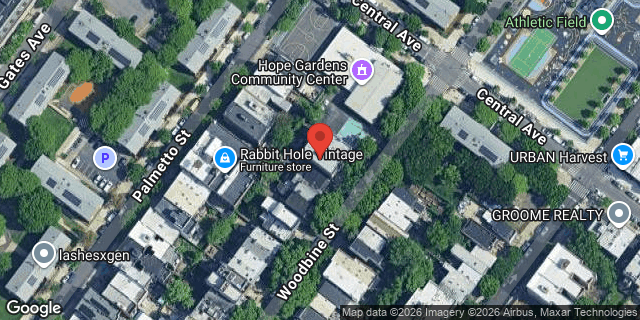 Aerial map of 141 WOODBINE STREET, Brooklyn