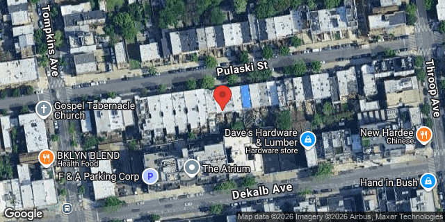 Aerial map of 174 PULASKI STREET, Brooklyn