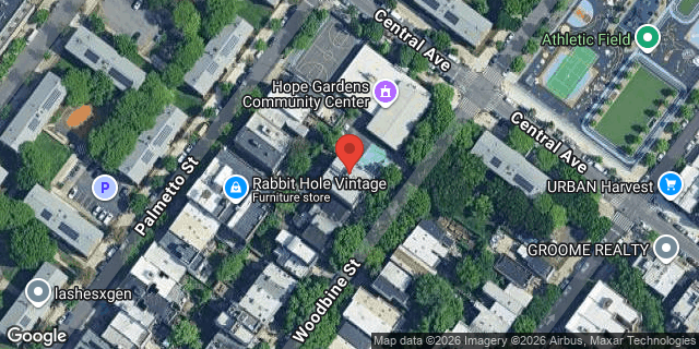 Aerial map of 143 WOODBINE STREET, Brooklyn