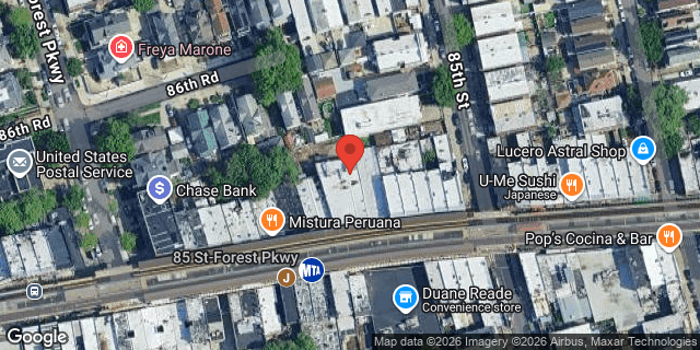 Aerial map of 84-37 JAMAICA AVENUE, Queens