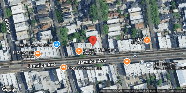 Aerial map of 86-13 JAMAICA AVENUE, Queens
