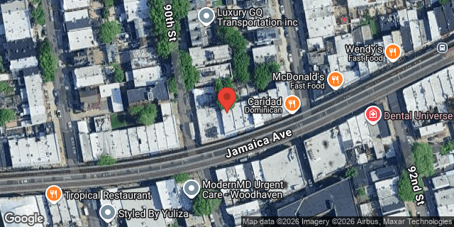 Aerial map of 90-07 JAMAICA AVENUE, Queens