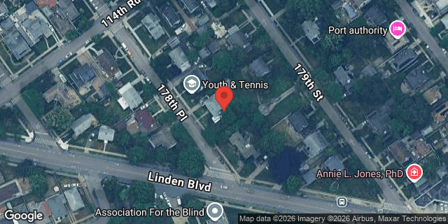 Aerial map of 114-87 178 PLACE, Queens