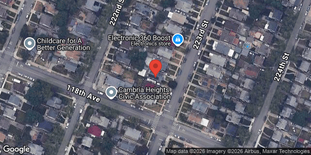 Aerial map of 117-44 223 STREET, Queens