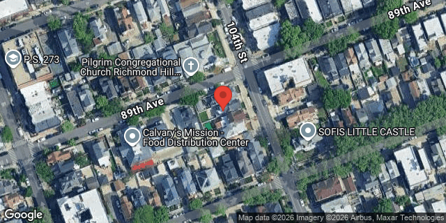 Aerial map of 89-06 104 STREET, Queens