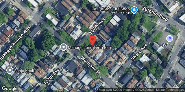 Aerial map of 107-03 WALTHAM STREET, Queens