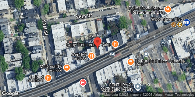 Aerial map of 92-03 JAMAICA AVENUE, Queens