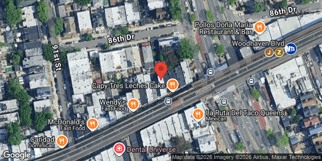 Aerial map of 92-09 JAMAICA AVENUE, Queens
