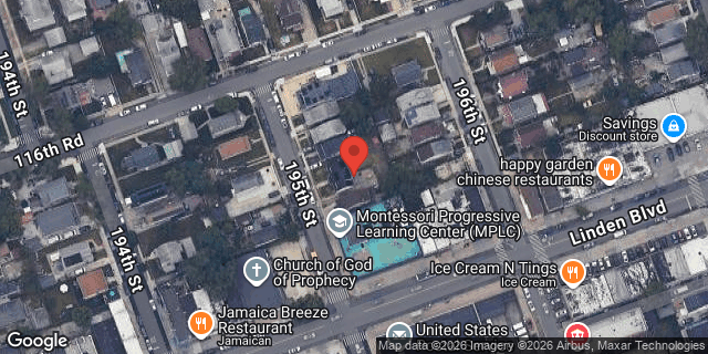 Aerial map of 116-41 195 STREET, Queens