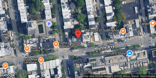 Aerial map of 489 MYRTLE AVENUE, Brooklyn